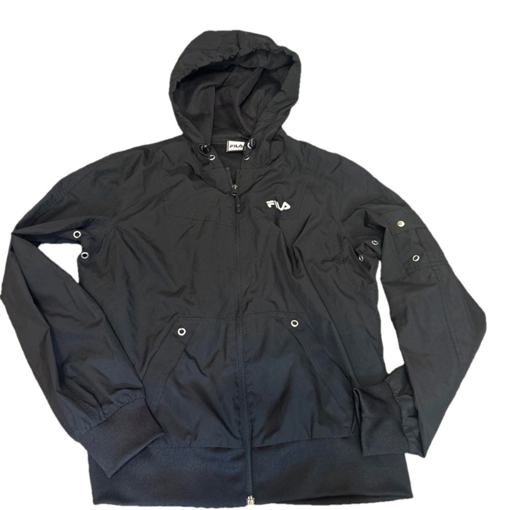 Fila Sport Black Jacket Windbreaker Size Small